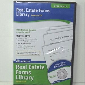 Software Adams Real Estate Forms Library CD-ROM New
